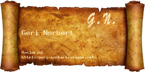 Geri Norbert névjegykártya