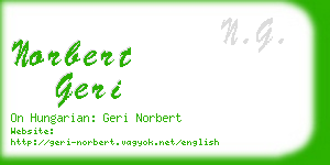 norbert geri business card